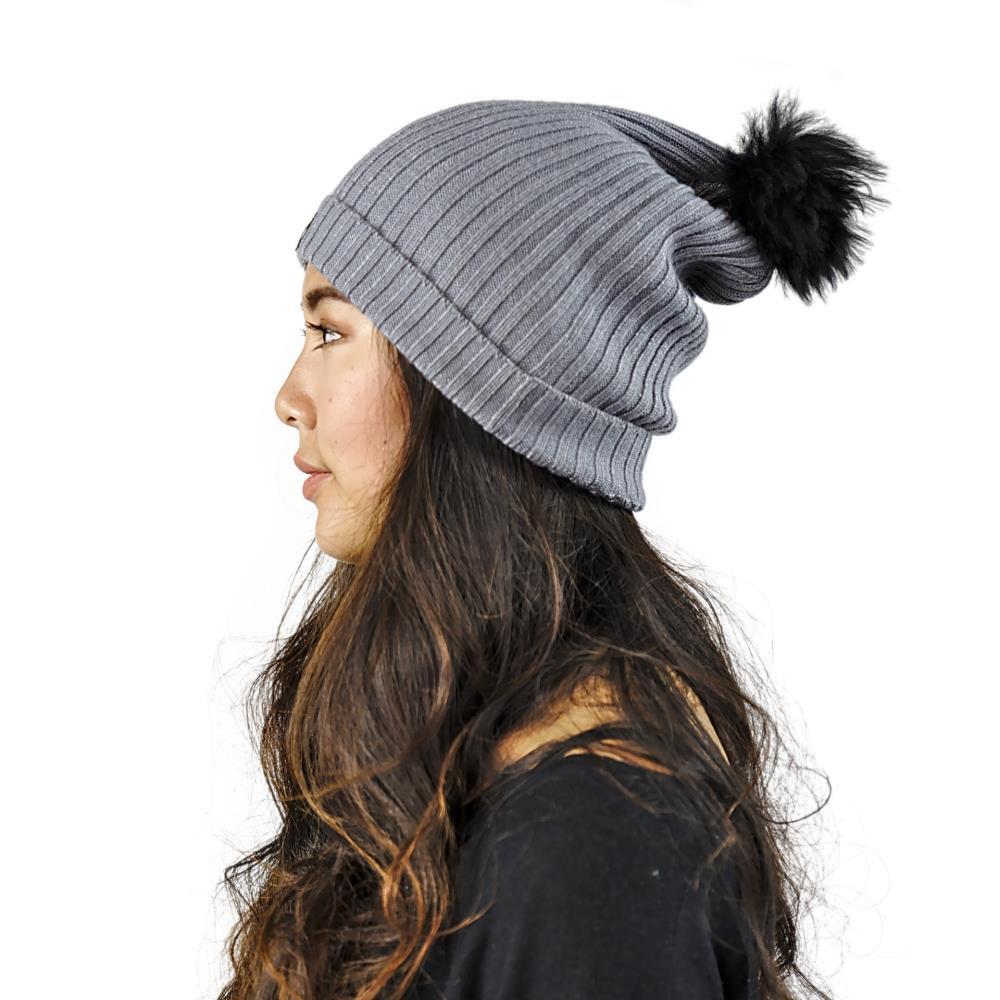 Alpaka Mütze Damen Sally One Size für Kopfgrößen S-XL mit Bommel kuschelig und weich