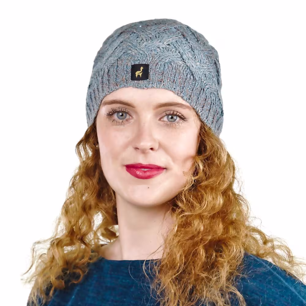 Alpaka M&uuml;tze Santa f&uuml;r Damen mit Bommel One Size f&uuml;r Kopfgr&ouml;&szlig;en XS-XL