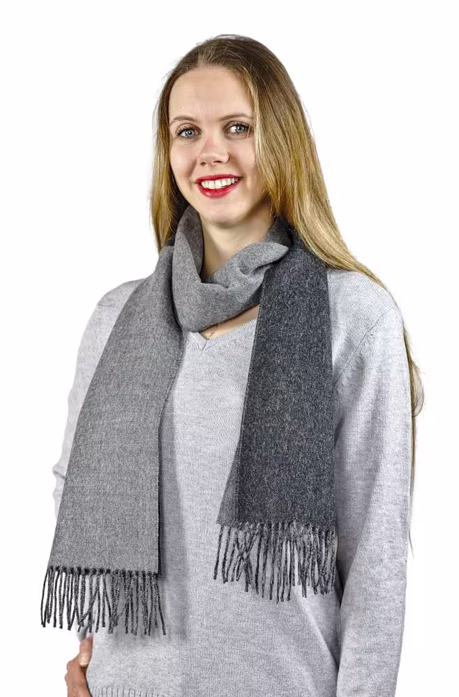 Damen und Herren Schal Oslo 100% Baby Alpaka Uni One Size f&uuml;r jeden Anlass