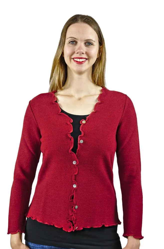 Alpaka Damen Strickjacke Camilla mit Kn&ouml;pfen Cardigan