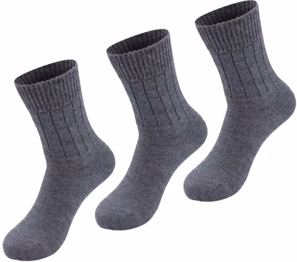 AlpacaOne Alpaka Socken Classic Damen Herren 3-er-Pack - Grau 36-38