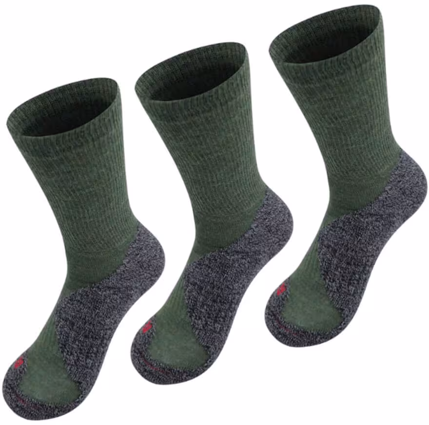 AlpacaOne Alpaka Trekking Socken Damen Herren 3-er-Pack - Olive 36-38