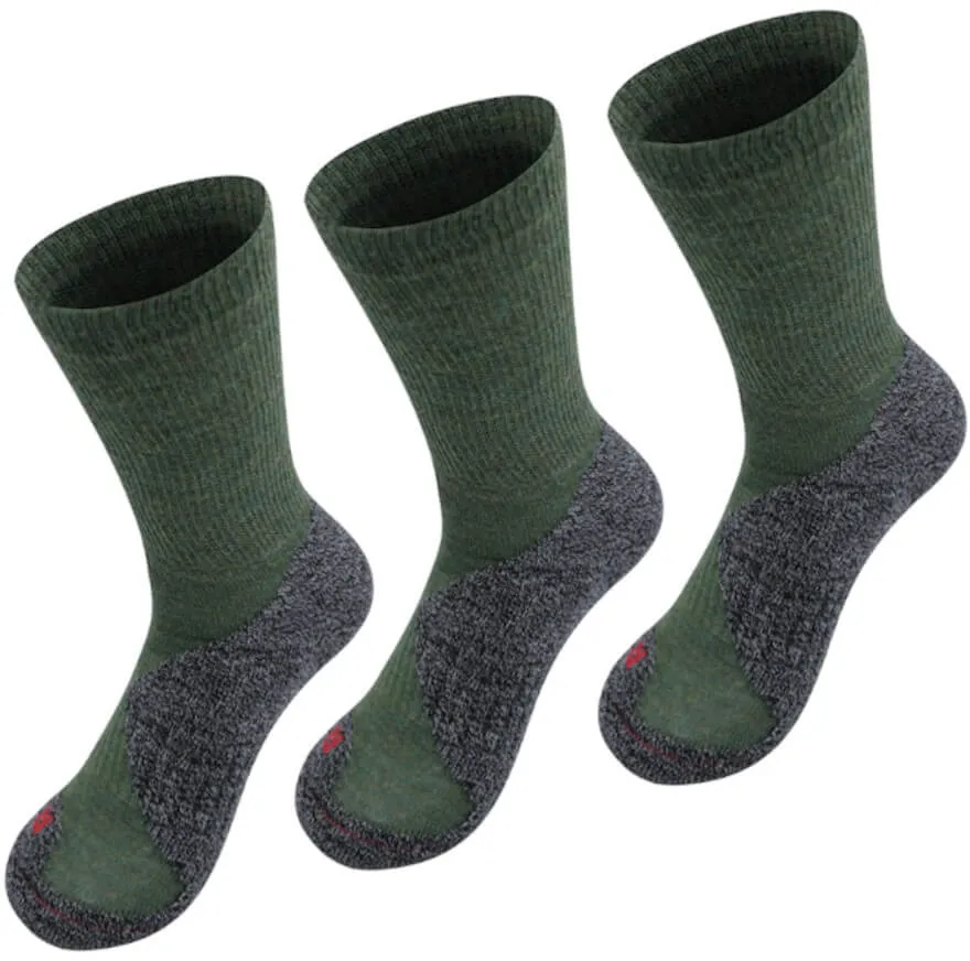 AlpacaOne Alpaka Trekking Socken Damen Herren 3-er-Pack - Olive 36-38