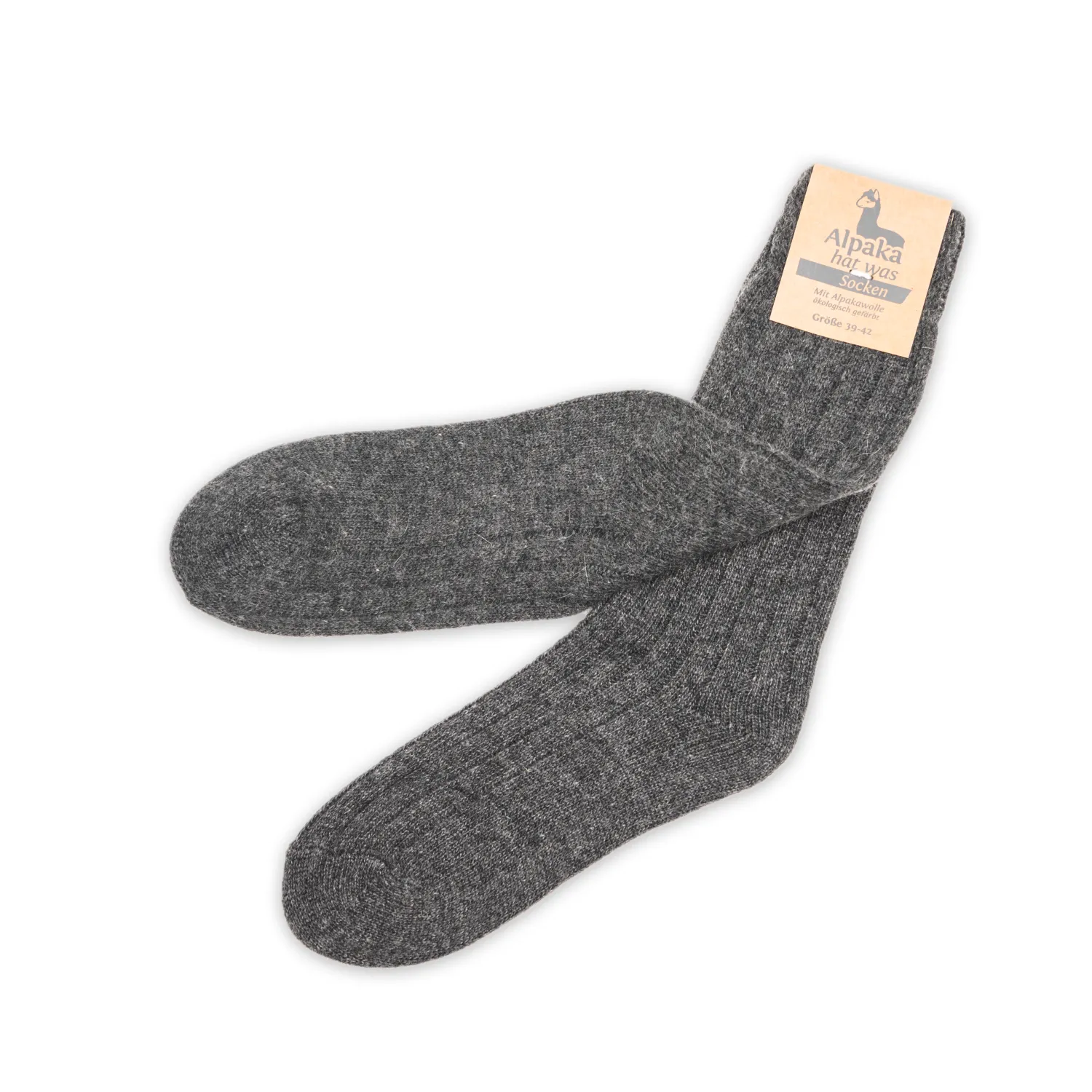 Kinder Alpaka Socken in dunkelgrau, 92% Alpakawolle
