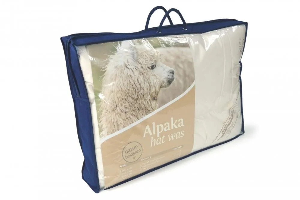 Alpaka Steppdecke Sommer mit Tragetasche