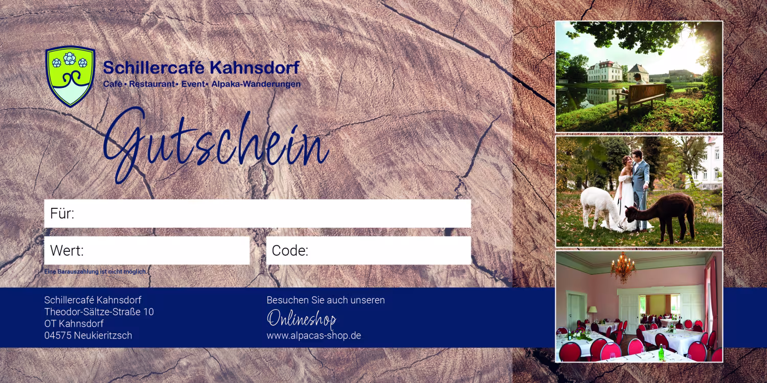 Gutschein Schillercaf&eacute; Kahnsdorf
