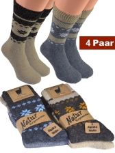 Alpaka Socken 4 verschiedene Farben als 2er Pack Schneekristall