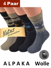 Alpaka Socken 4 verschiedene Farben als 2er Pack Schneekristall