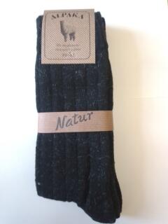 Alpaka Socken 2er in Schwarz