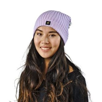 Alpaka Mütze Damen Sally One Size für Kopfgrößen S-XL mit Bommel kuschelig und weich