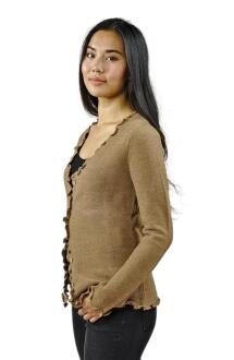 Alpaka Damen Strickjacke Camilla mit Knöpfen Cardigan
