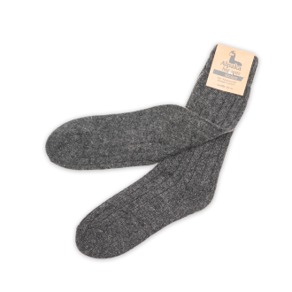 Alpaka Socken dünn in dunkelgrau, 92% Alpakawolle