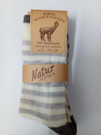 Alpaka-Socken 2er Ringel Mittel