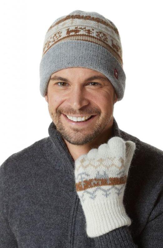 Wende-Finger-Handschuhe NATURA Damen Herren Alpaka rustikal naturbelassen Öko