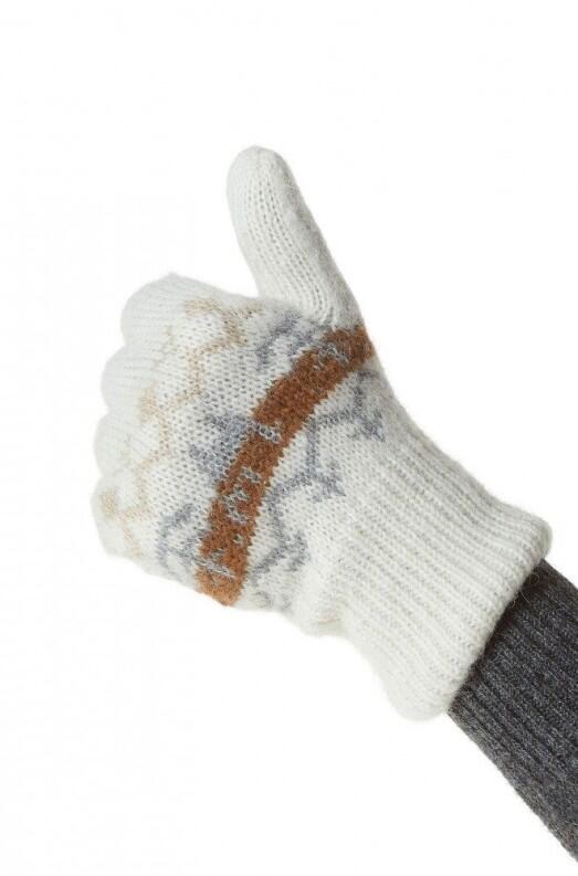 Wende-Finger-Handschuhe NATURA Damen Herren Alpaka rustikal naturbelassen Öko