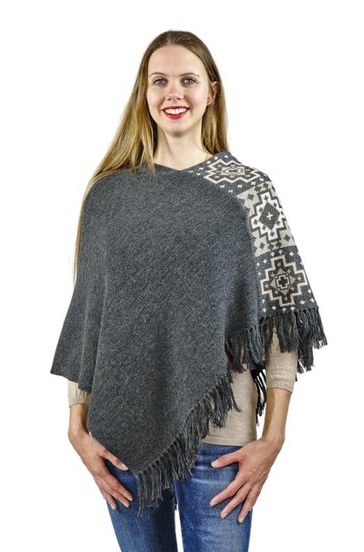 Poncho Sandy One Size aus 100% Baby Alpaka für Damen