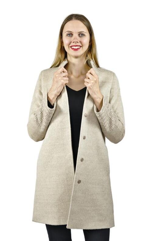 Luxury Alpaka Mantel Jenny mit schönen Druckknöpfen für Damen