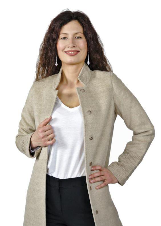 Luxury Alpaka Mantel Jenny mit schönen Druckknöpfen für Damen