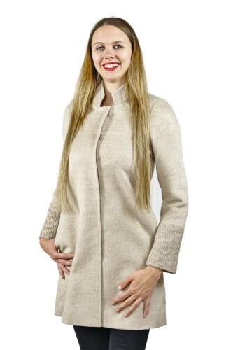 Luxury Alpaka Mantel Jenny mit schönen Druckknöpfen für Damen