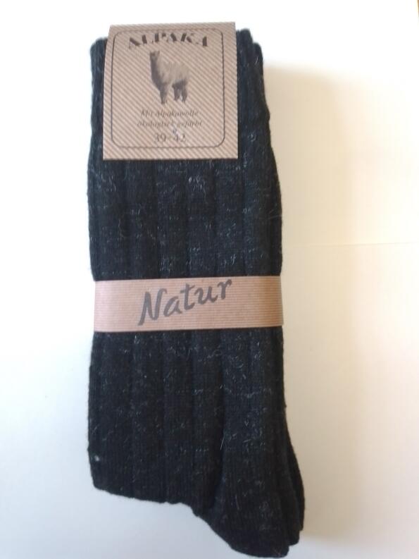 Alpaka Socken 2er in Schwarz