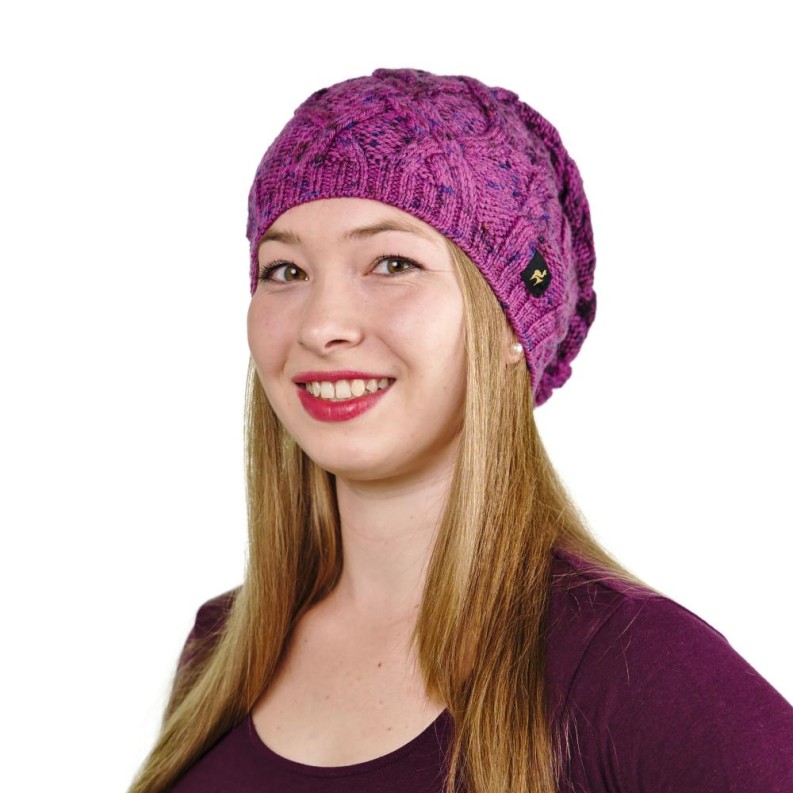 Alpaka Mütze Bella für Damen stylisch und kuschelig One Size für Kopfgrößen S-XL