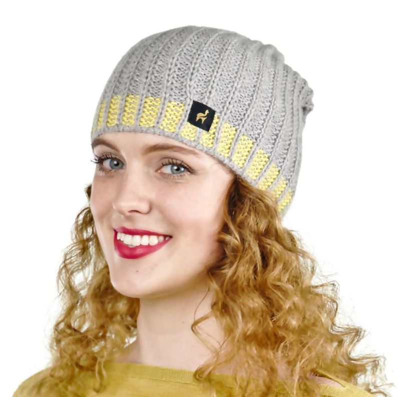 Mütze Linda mit Baby Alpaka und Kaschmir für Damen One Size für Kopfgrößen S-XL