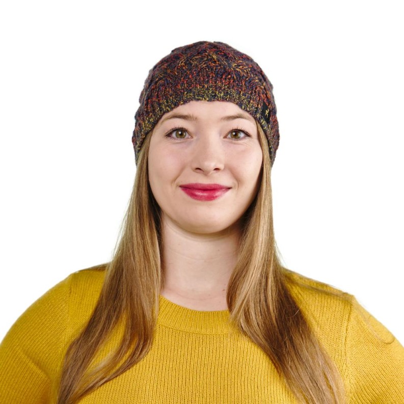 Alpaka Mütze Santa für Damen mit Bommel One Size für Kopfgrößen XS-XL